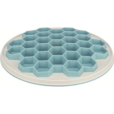 Trixie Slow Feeding Platte Hive, Kunststoff/TPR/TPE, grau/blau ø 30 cm