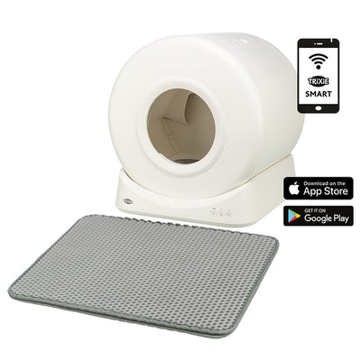 Trixie Smarte Katzentoilette, selbstreinigend mit App-Steuerung, weiß 51 x 56 x 54 cm