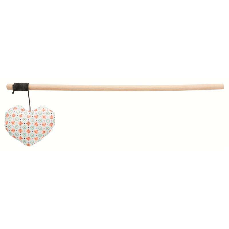 Trixie Spielangel Herz aus Holz/Stoff, mit Katzenminze 35 cm