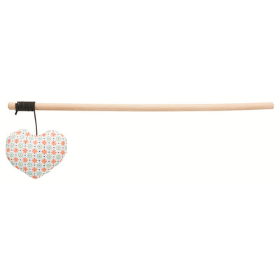 Trixie Spielangel Herz aus Holz/Stoff, mit Katzenminze 35 cm
