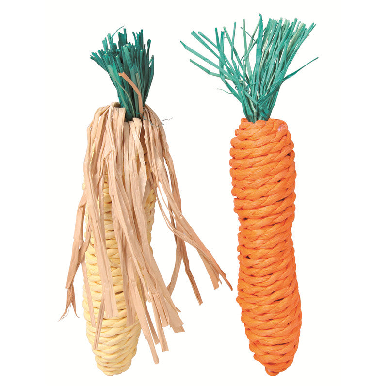 Trixie Stroh Karotte und Maiskolben 15 cm / 2 Stück