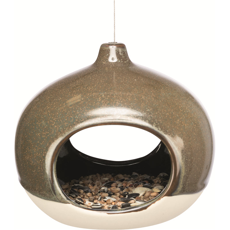 Trixie Vogelfutter-Bowl zum Aufhängen, Keramik, waldgrün 12 × 14 × 12 cm