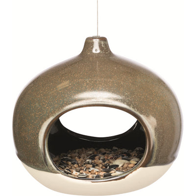 Trixie Vogelfutter-Bowl zum Aufhängen, Keramik, waldgrün 12 × 14 × 12 cm