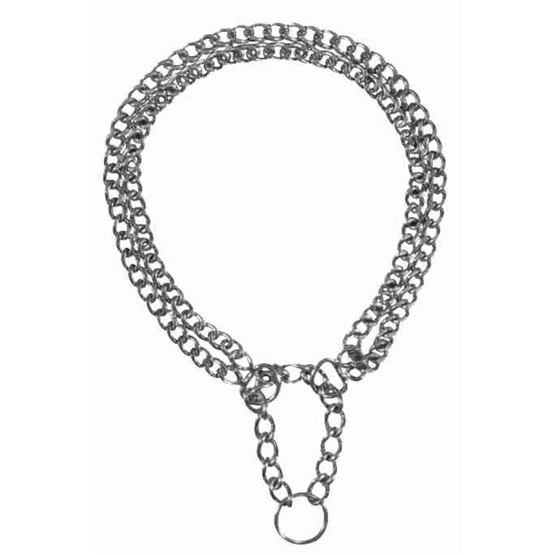 Trixie Zug-Stopp-Kettenhalsband zweireihig M 40 cm/2 mm