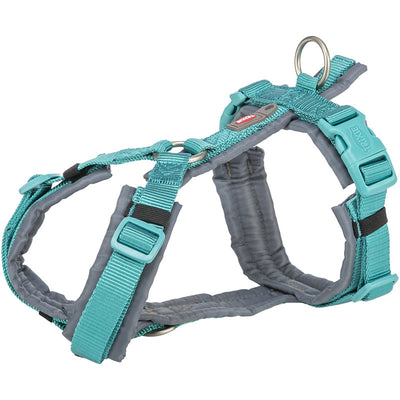 Trx. Dog Prem Trekk Geschirr XS- aqua/grafit S 32-38cm/13mm