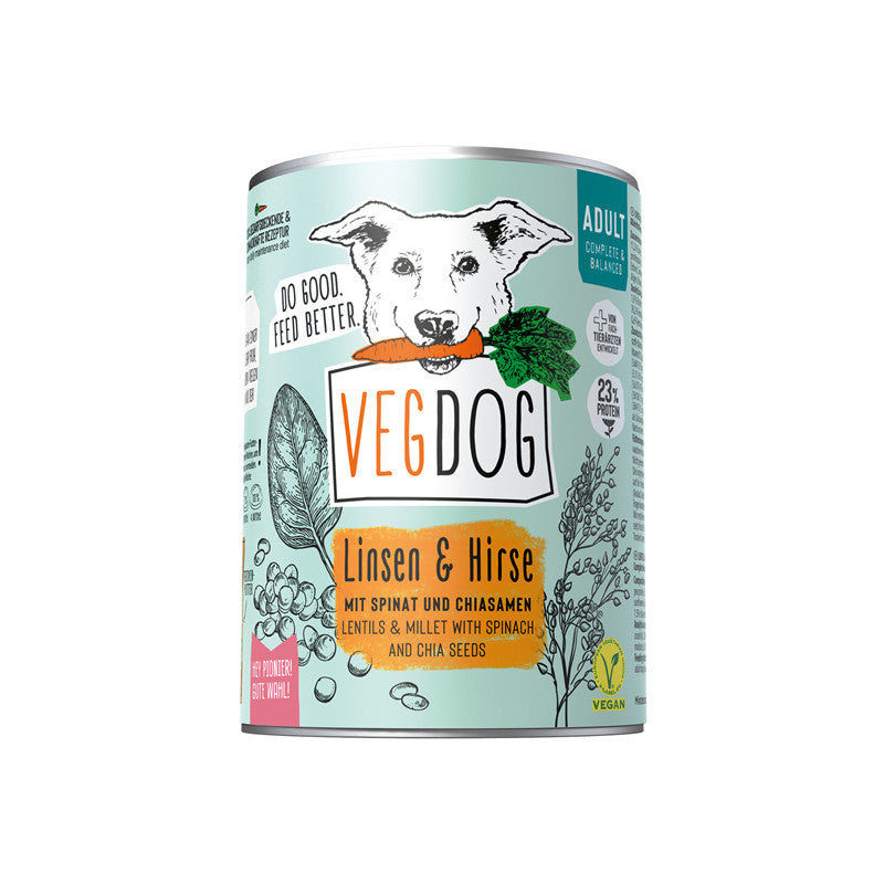 VEGDOG ADULT Linsen & Hirse 400 g