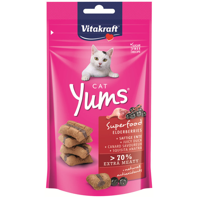 Vitakraft® Cat Yums® Superfood Holunder + Ente 40 g