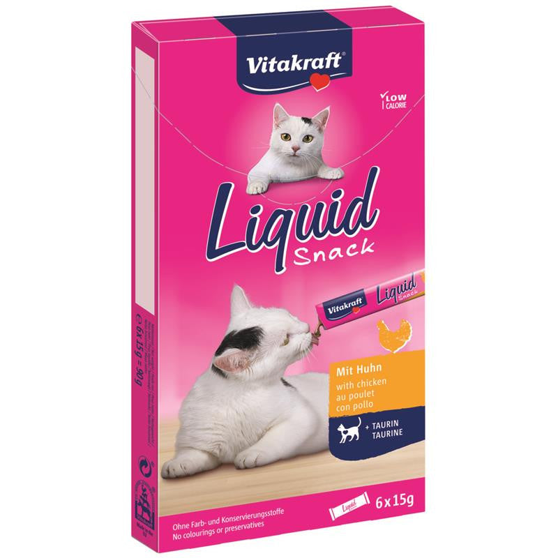 Vitakraft® Liquid Snack mit Huhn + Taurin 6 x 15 g