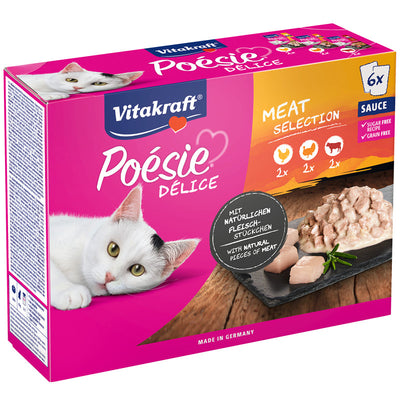 Vitakraft® Poésie® Délice in Sauce, Multipack Variante mit Fleisch 6 x 85 g