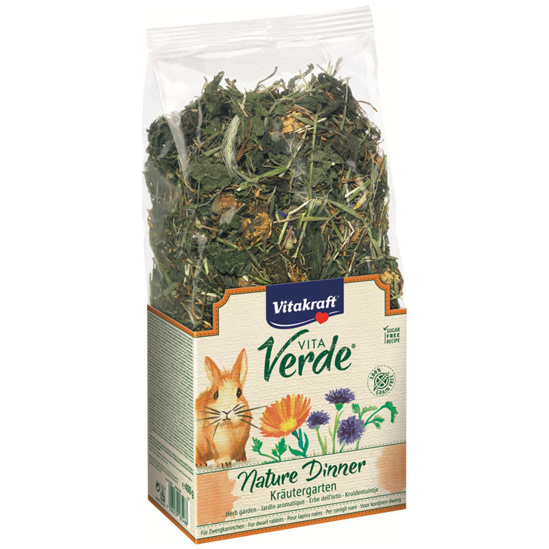 Vitakraft® Vita Verde® Nature Dinner getreidefrei „Kräutergarten“ für Zwergkaninchen 400 g