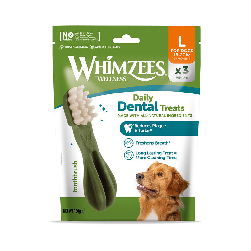 Whimzees Dog Snack Trial Pack Zahnbürste L