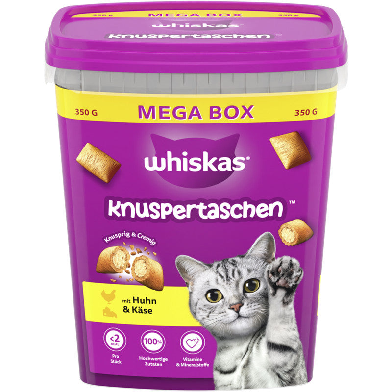 WHISKAS® KNUSPERTASCHEN™ Box Huhn & Käse 350 g
