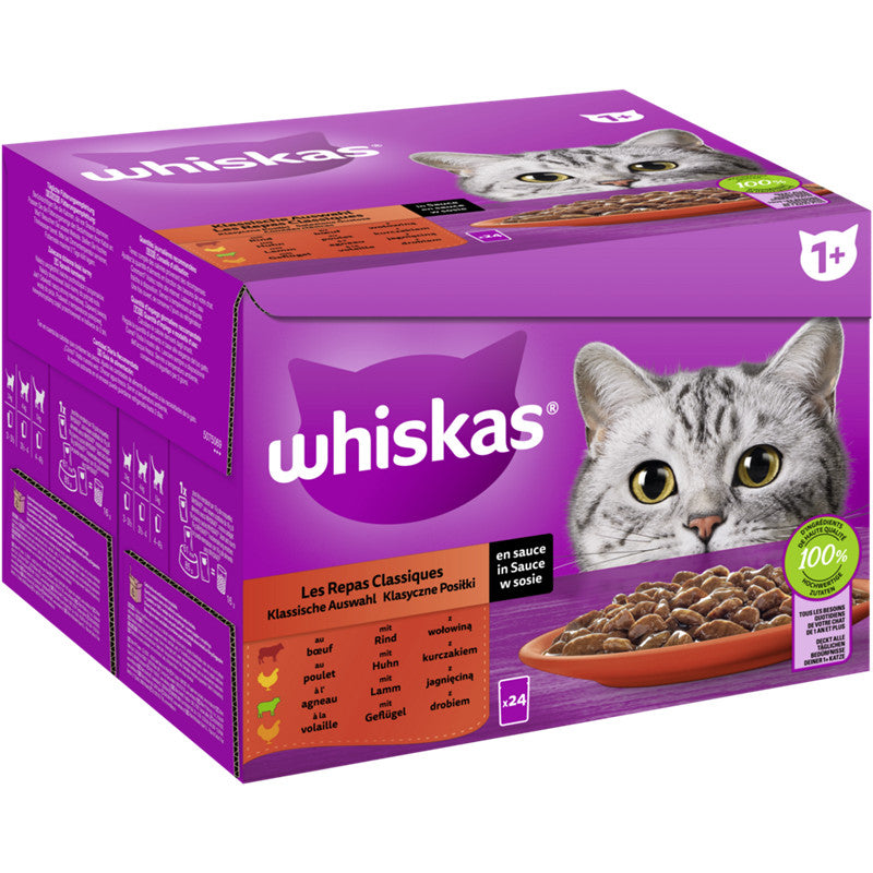 WHISKAS® Portionsbeutel Multipack 1+ Klassische Auswahl in Sauce 24 x 85 g 1 Stück
