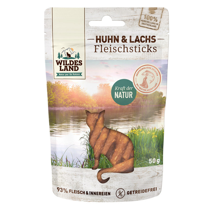 Wildes Land Huhn und Lachs Sticks 50 g