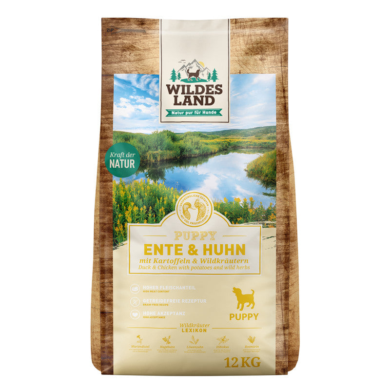 Wildes Land Puppy Ente & Huhn mit Kartoffeln 12 kg