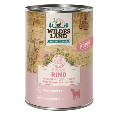Wildes Land Puppy Rind Süßkartoffeln & Äpfeln 400 g