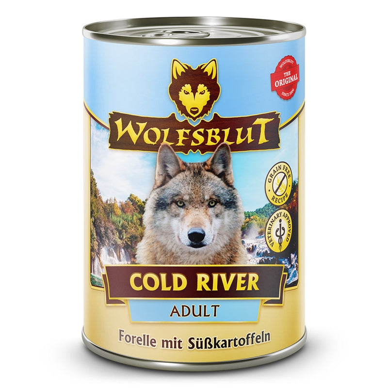 Wolfsblut Hunde Dosen Nassfutter Cold River Forelle und Süßkartoffeln 395 g