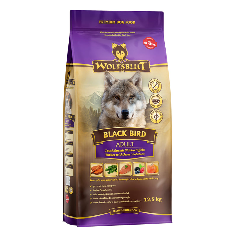 Wolfsblut Hunde Trockenfutter Black Bird Adult Truthahn & Süßkartoffel 12,5 kg