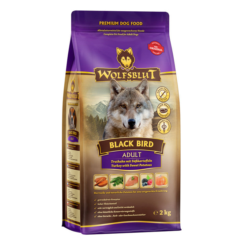 Wolfsblut Hunde Trockenfutter Black Bird Adult Truthahn & Süßkartoffel 2 kg