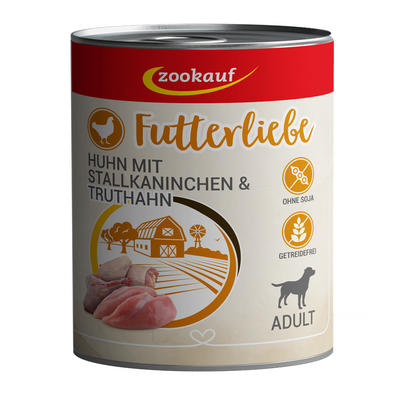 zookauf Futterliebe Adult Huhn mit Stallkaninchen + Truth 800 g