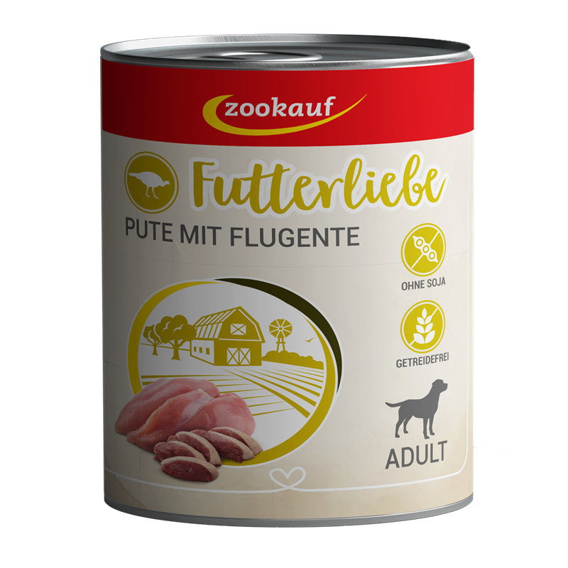 zookauf Futterliebe Adult Pute mit Flugente 800 g