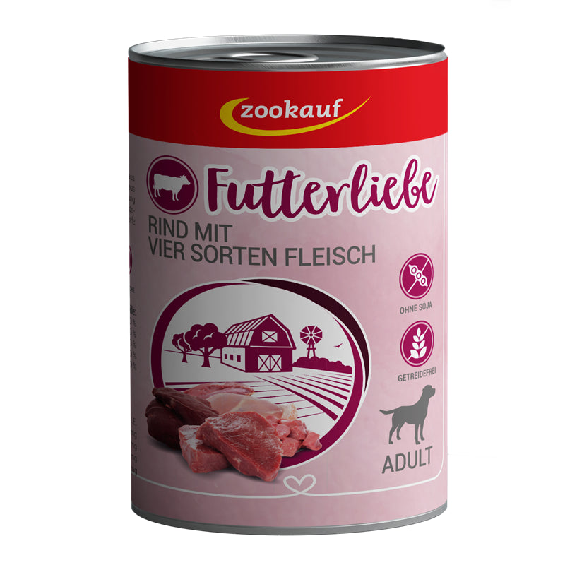 zookauf Futterliebe Adult Rind mit 4-Sorten Fleisch 400 g