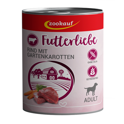 zookauf Futterliebe Adult Rind mit Gartenkarotten 800 g