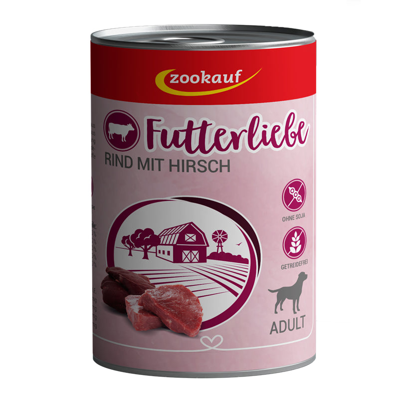 zookauf Futterliebe Adult Rind mit Hirsch 400 g