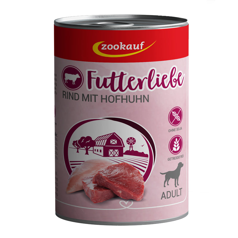 zookauf Futterliebe Adult Rind mit Hofhuhn 400 g