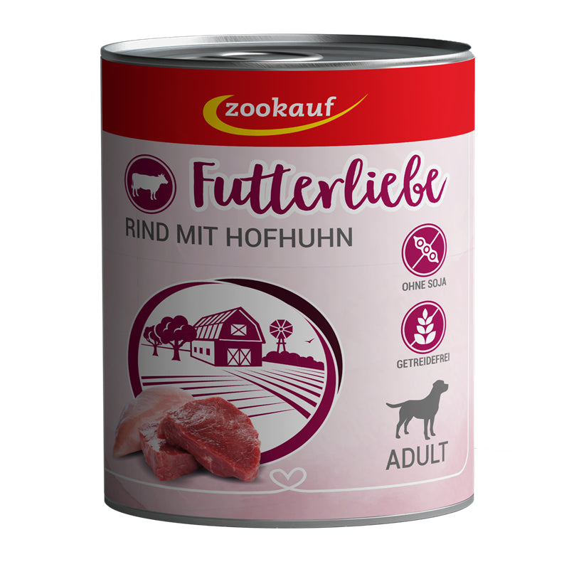 zookauf Futterliebe Adult Rind mit Hofhuhn 800 g