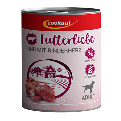 zookauf Futterliebe Adult Rind mit Rinderherz 800 g