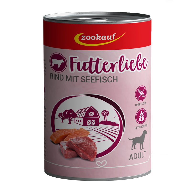 zookauf Futterliebe Adult Rind mit Seefisch 400 g