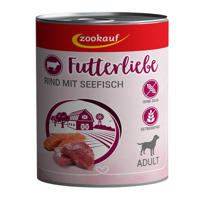 zookauf Futterliebe Adult Rind mit Seefisch 800 g