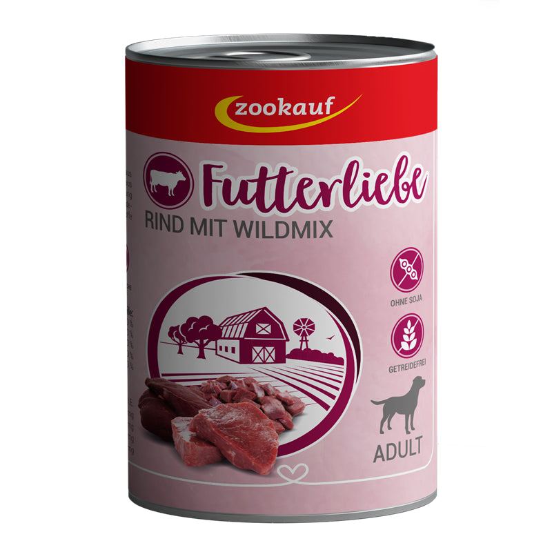 zookauf Futterliebe Adult Rind mit Wildmix 400 g