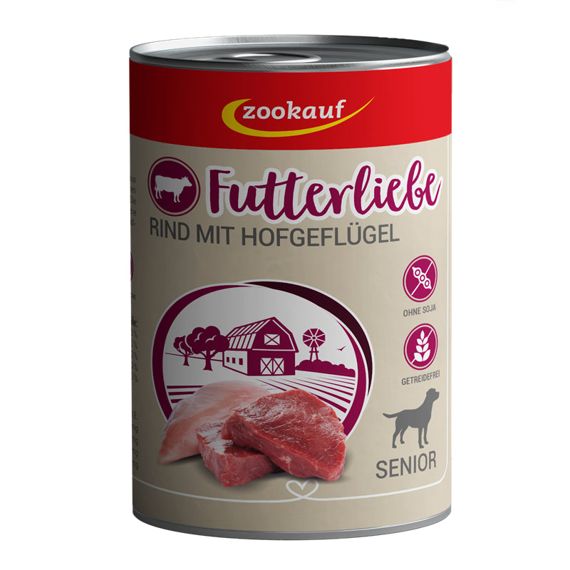 zookauf Futterliebe Senior Rind mit Hofgeflügel 400 g