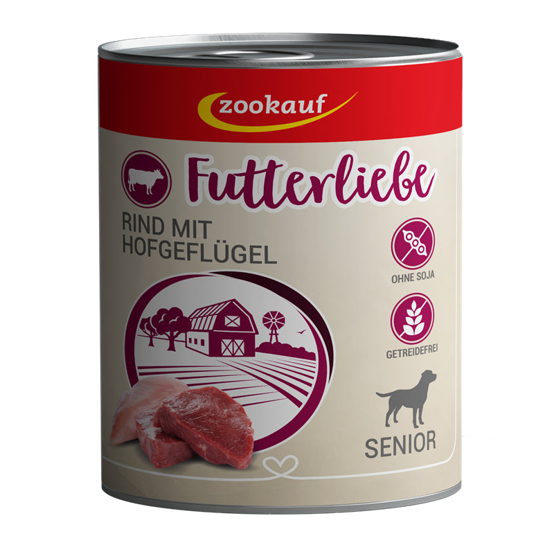zookauf Futterliebe Senior Rind mit Hofgeflügel 800 g