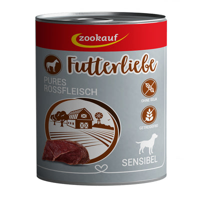 zookauf Futterliebe Sensibel Pures Rossfleisch 800 g