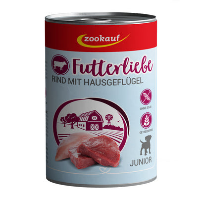 zookauf Futterliebe Welpen Rind mit Hausgeflügel 400 g