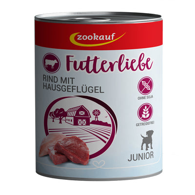 zookauf Futterliebe Welpen Rind mit Hausgeflügel 800 g