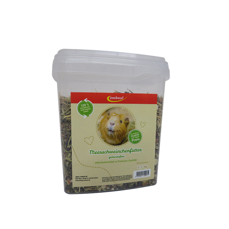 zookauf Meerschweinchenfutter Premium getreidefrei 2,5 kg Eimer