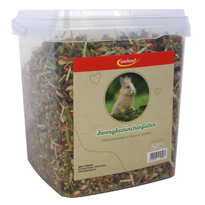zookauf Nager Futter Premium für Zwergkaninchen 2,5 kg Eimer