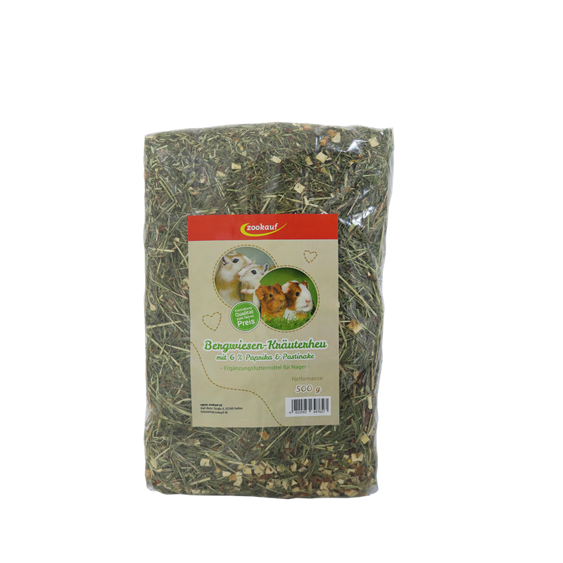 zookauf Nager Premium Bergwiesen-Kräuterheu Paprika & Pastinake 500 g
