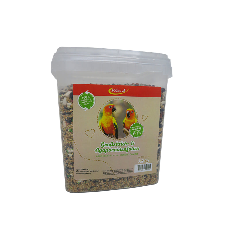 zookauf Vogel Futter Premium für Großsittich 3,5 kg Eimer