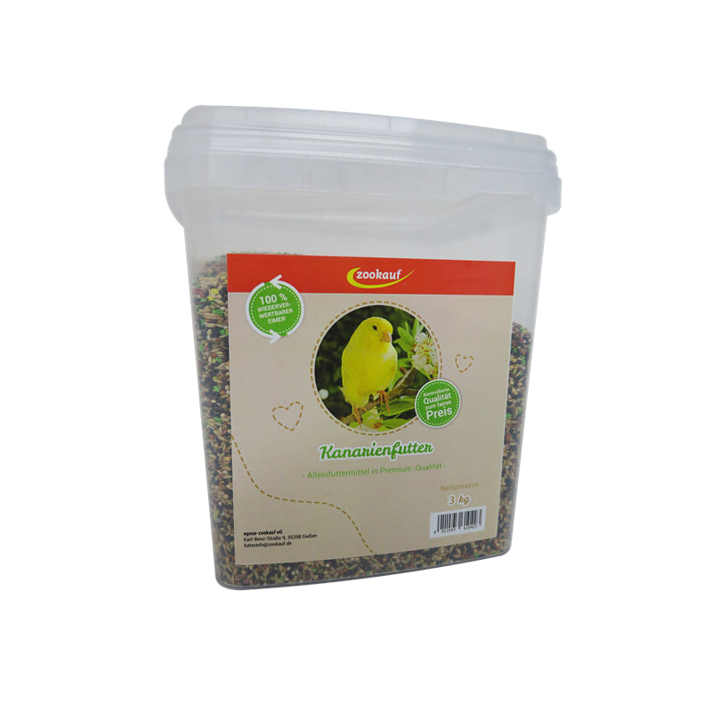 zookauf Vogel Futter Premium für Kanarien 3 kg Eimer