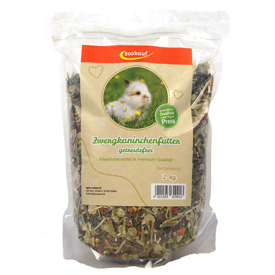 zookauf Zwergkaninchenfutter Premium getreidefrei 2 kg