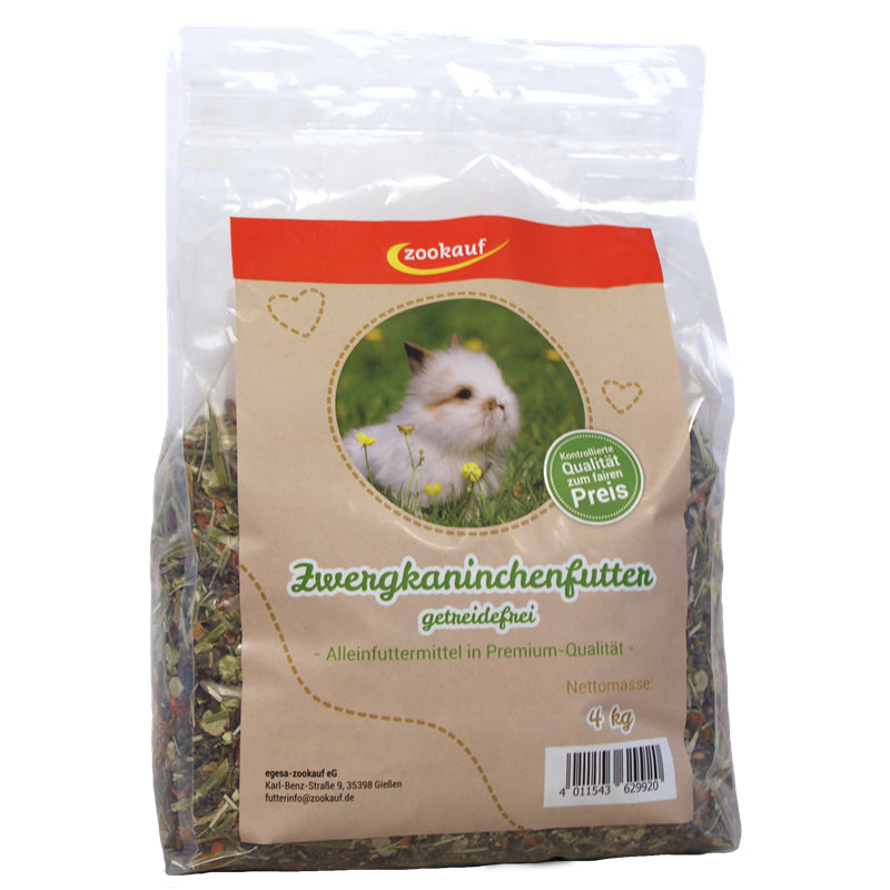 zookauf Zwergkaninchenfutter Premium getreidefrei 4 kg