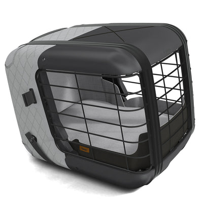 4Pets Caree Transportbox Cool Grey - Hunde & Katzen Transportbox bis 15 kg - für den Autositz