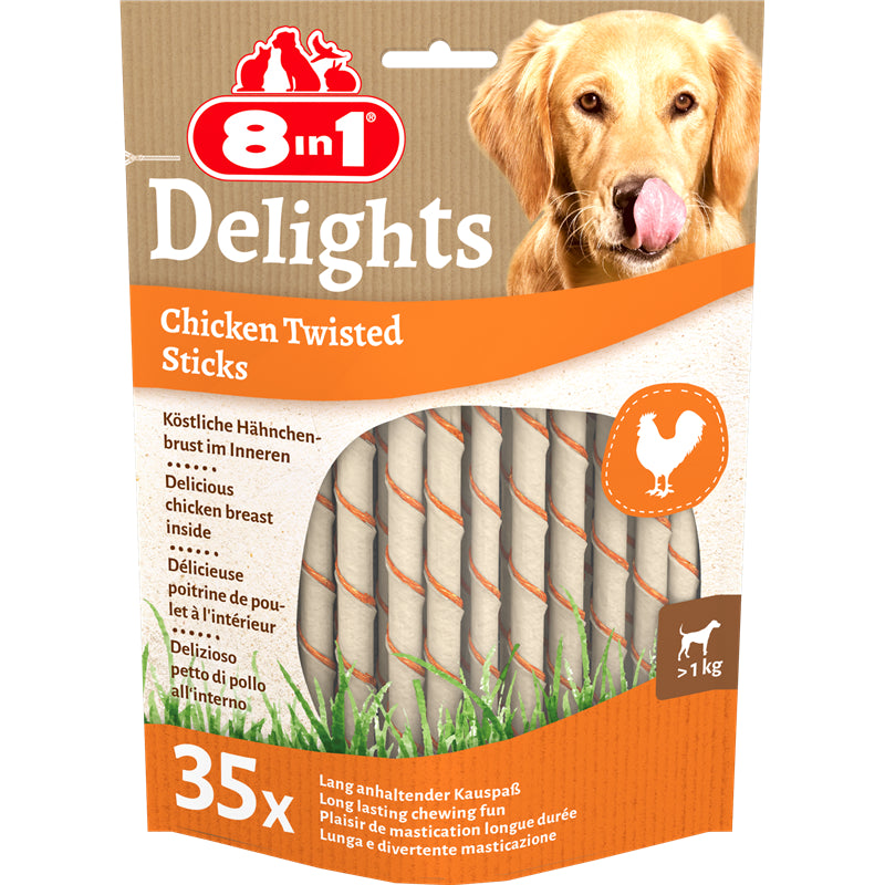 8in1 Delights Twisted Sticks 35 Stück / 190 g