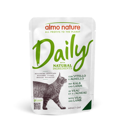 Almo Nature Katzen Nassfutter Portions Beutel Daily Menu Kalb und Lamm 70 g