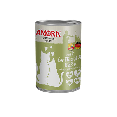 AMORA Fleisch Pur mit Geflügel + Käse 400 g